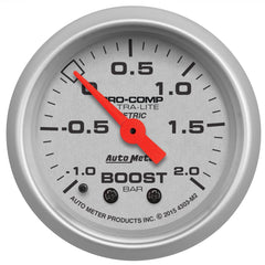 AutoMeter Products 4303-M2 Vac/Boost Gauge 2 1/16, -1 - +2 BAR, Mechanical Ultra-Lite