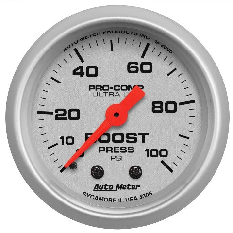 AutoMeter Products 4306 GAUGE; BOOST; 2 1/16in.; 100PSI; MECHANICAL; ULTRA-LITE