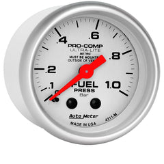 AutoMeter Products 4311-M Fuel Press 0-1.0 Bar (2-1/16in)