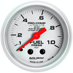 AutoMeter Products 4311-M Fuel Press 0-1.0 Bar (2-1/16in)