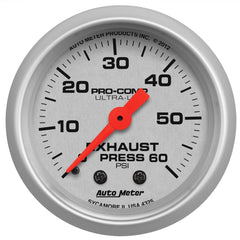 AutoMeter Products 4325 2-1/16 Exhaust Pressure 0-60 psi, mech, Ultra-Lite