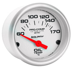 AutoMeter Products 4348-M Gauge; Oil Temp; 2 1/16in.; 60-170? F; Electric; Ultra-Lite