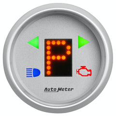 AutoMeter Products 4359 2-1/16 Silver Dial, Flat Lens, Dull Clear Anodized Super, Red Display