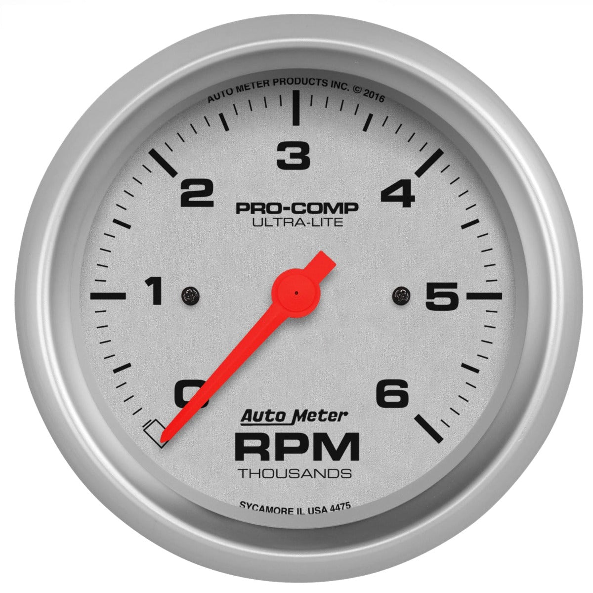 AutoMeter Products 4475 GAUGE; TACHOMETER; 3 3/8in.; 6K RPM; IN-DASH; ULTRA-LITE