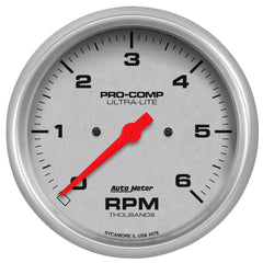 AutoMeter Products 4476 GAUGE; TACHOMETER; 5in.; 6K RPM; IN-DASH; ULTRA-LITE