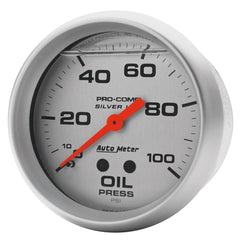 AutoMeter Products 4621 Gauge; Oil Press; 2 5/8in.; 100psi; Liquid Filled Mech; Ultra-Lite