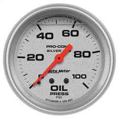 AutoMeter Products 4621 Gauge; Oil Press; 2 5/8in.; 100psi; Liquid Filled Mech; Ultra-Lite