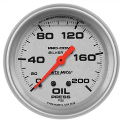 AutoMeter Products 4622 Gauge; Oil Press; 2 5/8in.; 200psi; Liquid Filled Mech; Ultra-Lite