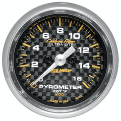 AutoMeter Products 4744 GAUGE; PYROMETER (EGT); 2 1/16in.; 1600? F; STEPPER MOTOR; CARBON FIBER