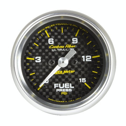 AutoMeter Products 4761 GAUGE; FUEL PRESSURE; 2 1/16in.; 15PSI; DIGITAL STEPPER MOTOR; CARBON FIBER