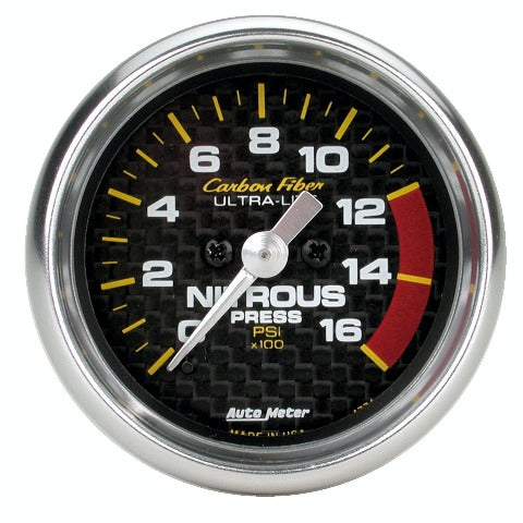AutoMeter Products 4774 Gauge; Nitrous Pressure; 2 1/16in.; 1600psi; Digital Stepper Motor; Carbon Fiber