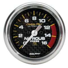 AutoMeter Products 4774 Gauge; Nitrous Pressure; 2 1/16in.; 1600psi; Digital Stepper Motor; Carbon Fiber