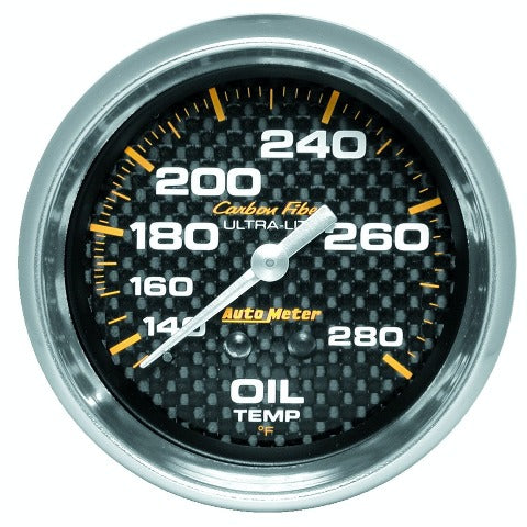 AutoMeter Products 4841 GAUGE; OIL TEMP; 2 5/8in.; 140-280? F; MECHANICAL; CARBON FIBER