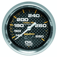 AutoMeter Products 4841 GAUGE; OIL TEMP; 2 5/8in.; 140-280? F; MECHANICAL; CARBON FIBER