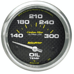 AutoMeter Products 4848 Gauge; Oil Temp; 2 5/8in.; 140-300? F; Electric; Carbon Fiber