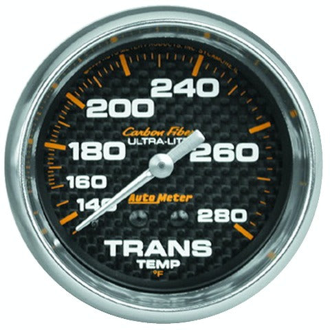 AutoMeter Products 4851 Gauge; Transmission Temp; 2 5/8in.; 140-280? F; Mechanical; Carbon Fiber