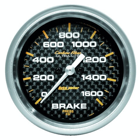 AutoMeter Products 4867 Gauge; Brake Pressure; 2 5/8in.; 1600psi; Digital Stepper Motor; Carbon Fiber