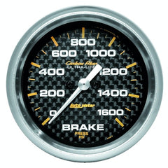 AutoMeter Products 4867 Gauge; Brake Pressure; 2 5/8in.; 1600psi; Digital Stepper Motor; Carbon Fiber