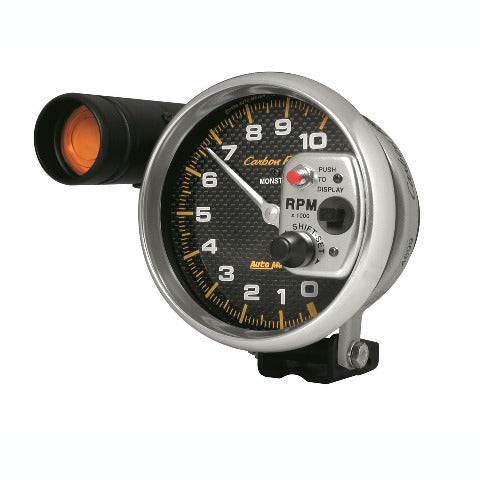 AutoMeter Products 4899 GAUGE; TACHOMETER; 5in.; 10K RPM; PEDESTAL W/EXT. SHIFT-LITE; CARBON FIBER