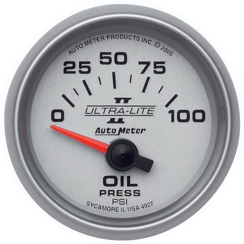 AutoMeter Products 4927 Gauge; Oil Pressure; 2 1/16in.; 100psi; Electric; Ultra-Lite II