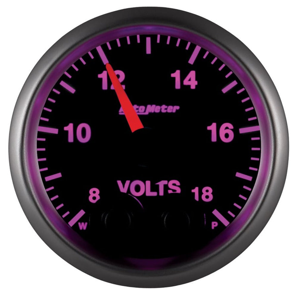 AutoMeter Products 5683 Gauge; Voltmeter; 2 1/16in.; 18V; Digital Stepper Motor w/Peak/Warn; Elite