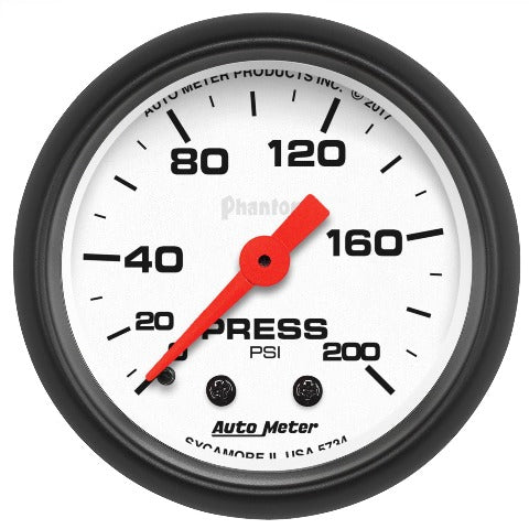 AutoMeter Products 5734 Air Pressure Gauge 2 1/16, 200psi, Mechanical, Phamtom