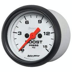 AutoMeter Products 5750 Low Pressure Boost Gauge; 2-1/16 Boost 0-15 psi, DSM Phantom