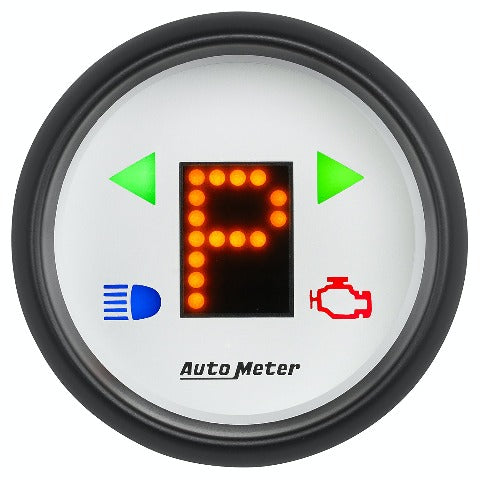 AutoMeter Products 5759 2-1/16 White Dial, Flat Lens, Black Super, Red Display