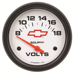 AutoMeter Products 5891-00406 Gauge; Voltmeter; 2 5/8in.; 18V; Electric; GM Bowtie White