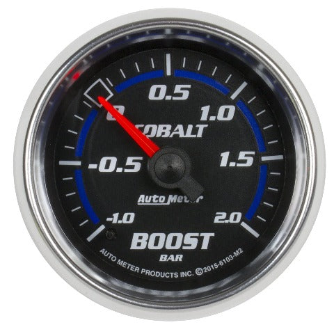 AutoMeter Products 6103-M2 Vac/Boost Gauge, 2 1/16, -1 - +2 Bar, Mechanical Cobalt