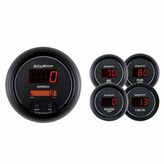 AutoMeter Products 6300 Gauge Kit; 5 pc.; 3 3/8in./2 1/16in.; Elec. Speedo.; Digital; Black Dial w/Red L