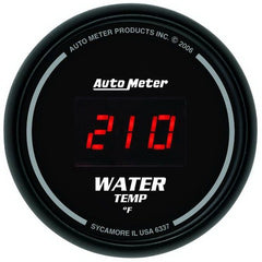 AutoMeter Products 6300 Gauge Kit; 5 pc.; 3 3/8in./2 1/16in.; Elec. Speedo.; Digital; Black Dial w/Red L