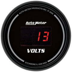 AutoMeter Products 6393 Gauge; Voltmeter; 2 1/16in.; 18V; Digital; Black Dial w/Red LED