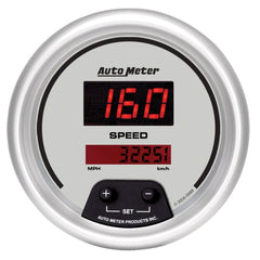 AutoMeter Products 6500 Gauge Kit; 5 pc.; 3 3/8in./2 1/16in.; Elec. Speedo.; Digital; Silver Dial w/Red