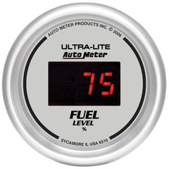 AutoMeter Products 6510 2-1/16in Fuel Level, Prog w/Presets - Digital Silver