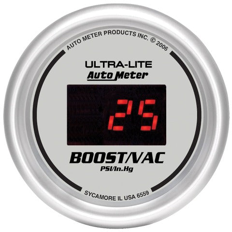 AutoMeter Products 6559 2-1/16in Boost-Vac, 30/30 Digital Silver