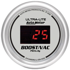 AutoMeter Products 6559 2-1/16in Boost-Vac, 30/30 Digital Silver