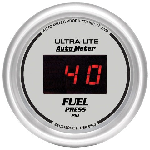 AutoMeter Products 6563 2-1/16in Fuel Press, 0- 100 PSI Digital Silver
