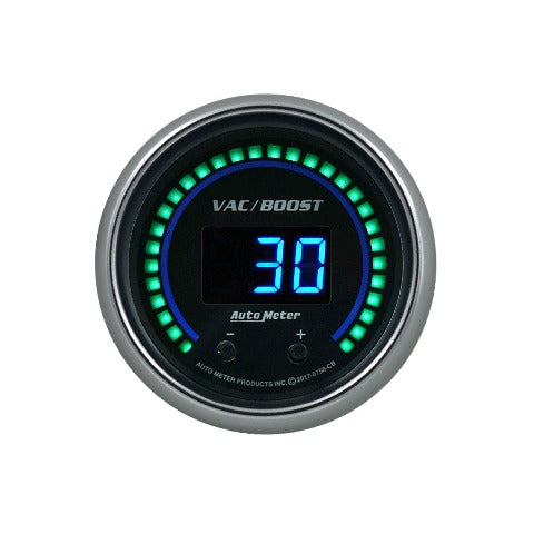 AutoMeter Products 6758-CB Gauge, Vac/Boost, 2 1/16, Two Channel, Selectable, Cobalt Elite Digital