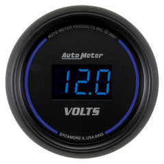AutoMeter Products 6993 Gauge; Voltmeter; 2 1/16in.; 18V; Digital; Black Dial w/Blue LED
