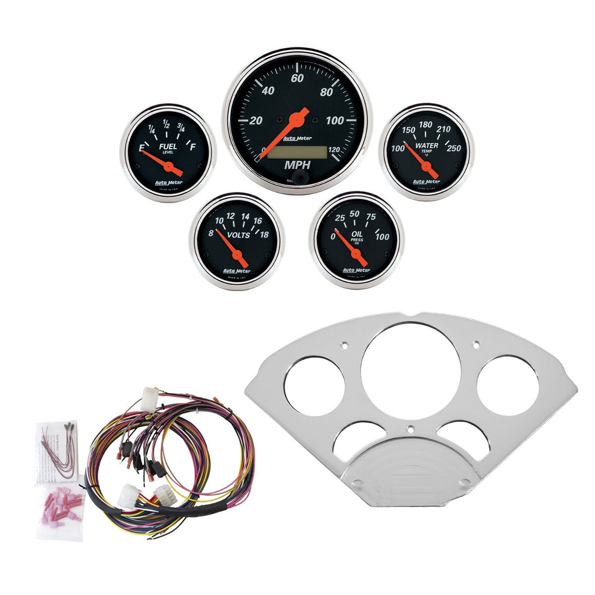 AutoMeter Products 7033-DB 5 Gauge Direct-Fit Dash Kit, Designer Black