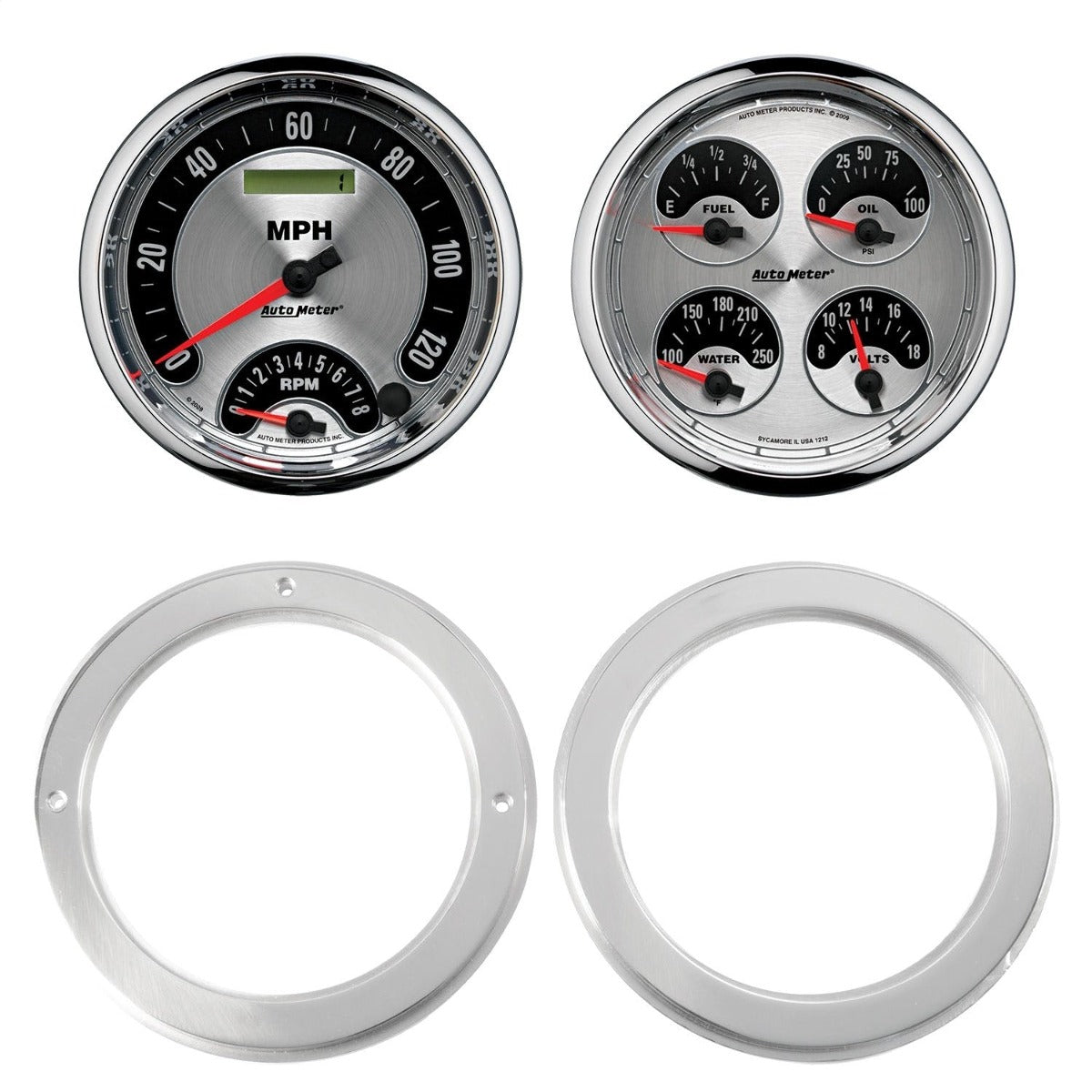 AutoMeter Products 7037-01 2 Gauge Direct Fit Dash Kit, Chevy Truck 54-55, 2 Gauge, American Muscle
