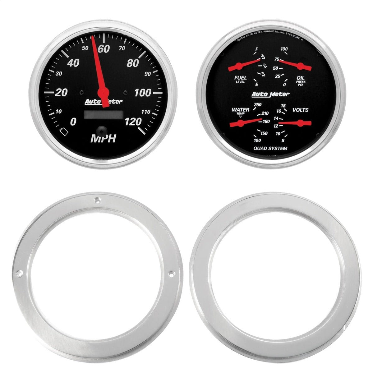 AutoMeter Products 7037-06 2 Gauge Direct Fit Dash Kit, Chevy Truck 54-55, 2 Gauge, Designer Black