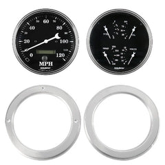 AutoMeter Products 7037-07 2 Gauge Direct Fit Dash Kit, Chevy Truck 54-55, 2 Gauge, Old Tyme Black