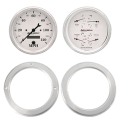 AutoMeter Products 7037-08 2 Gauge Direct Fit Dash Kit, Chevy Truck 54-55, 2 Gauge, Old-Tyme White