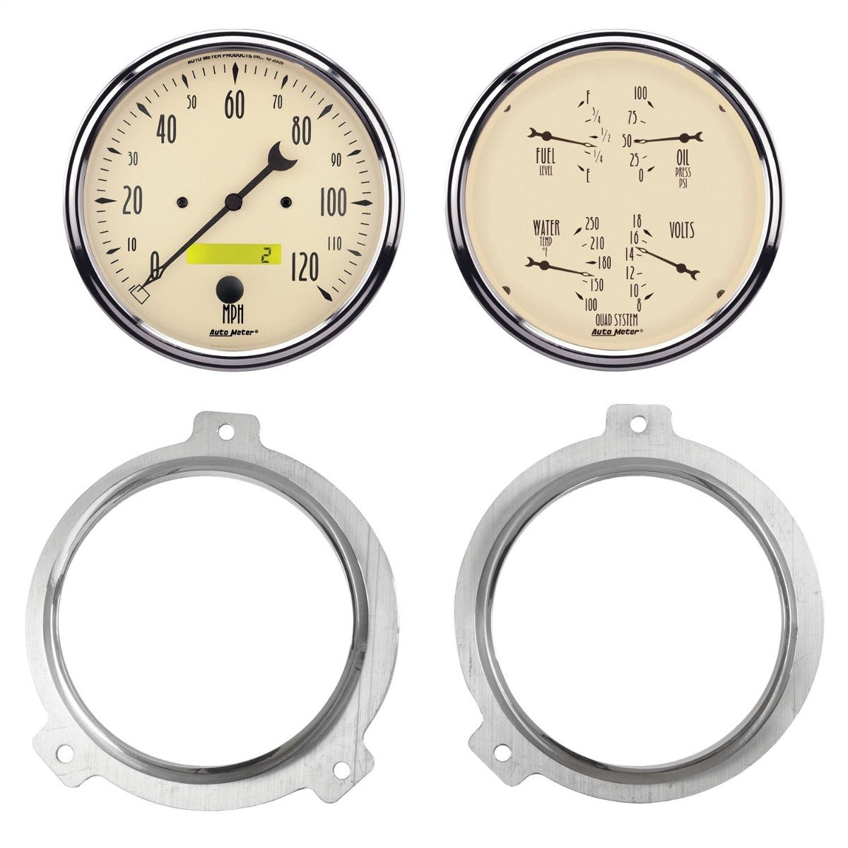 AutoMeter Products 7038-02 2 Gauge Direct Fit Dash Kit, Chevy Car 51-52, 2 Gauge, Antique Beige