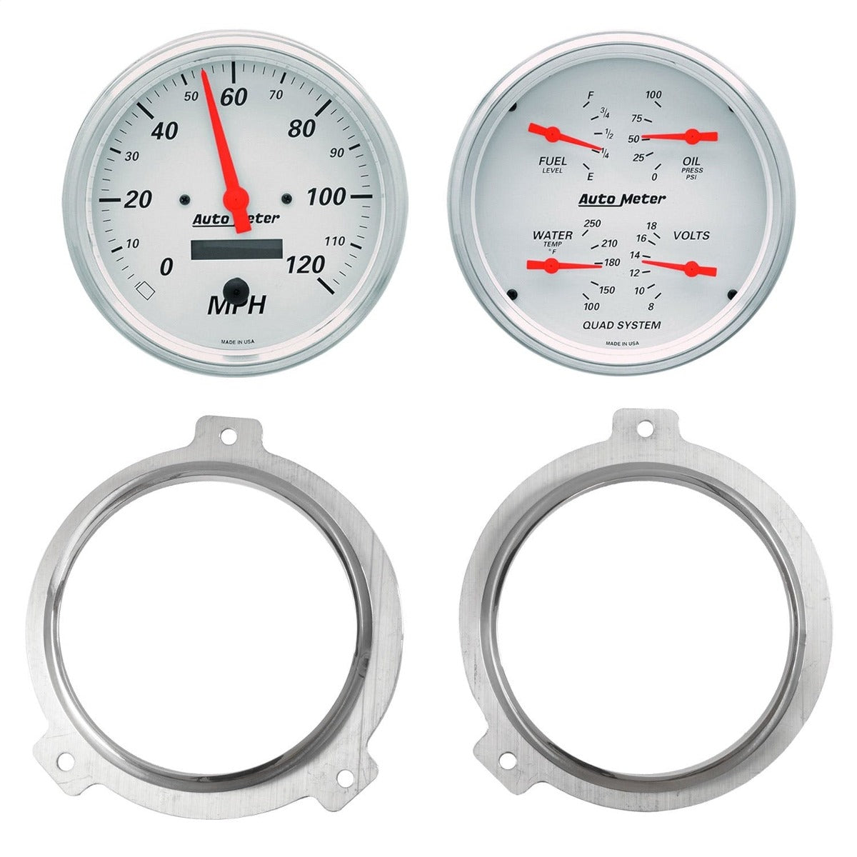 AutoMeter Products 7038-03 2 Gauge Direct Fit Dash Kit, Chevy Car 51-52, 2 Gauge, Arctic White