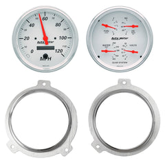 AutoMeter Products 7038-03 2 Gauge Direct Fit Dash Kit, Chevy Car 51-52, 2 Gauge, Arctic White