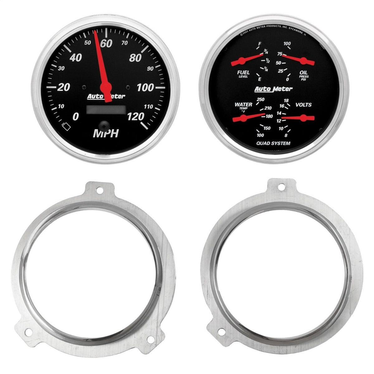 AutoMeter Products 7038-06 2 Gauge Direct Fit Dash Kit, Chevy Car 51-52, 2 Gauge, Designer Black