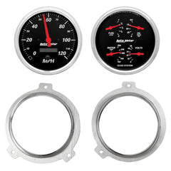 AutoMeter Products 7038-06 2 Gauge Direct Fit Dash Kit, Chevy Car 51-52, 2 Gauge, Designer Black